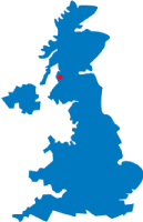 Map of the UK pinpointing Stevenston
